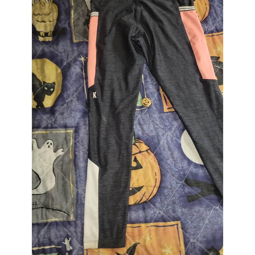 Victoria Secret Stretch Leggings Gray Pink White Pockets Women's Medium - Picture 12 of 13